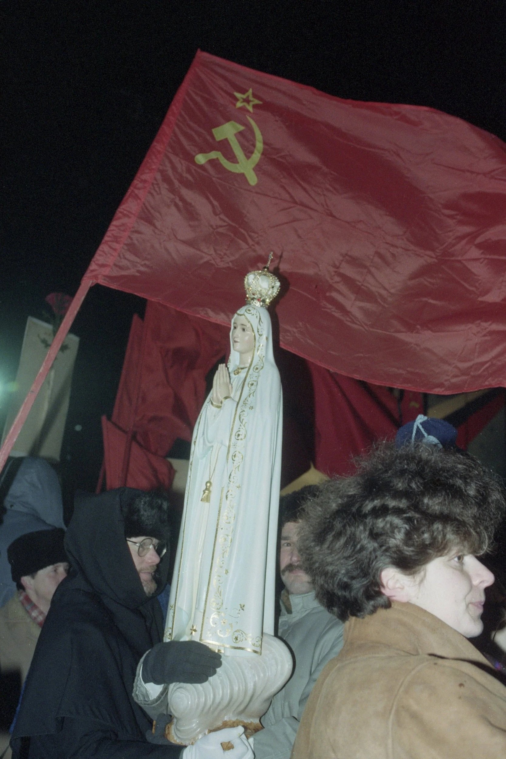 Noc Sylwestrowa na placu Czerwonym.
Moskwa, grudzień 1991