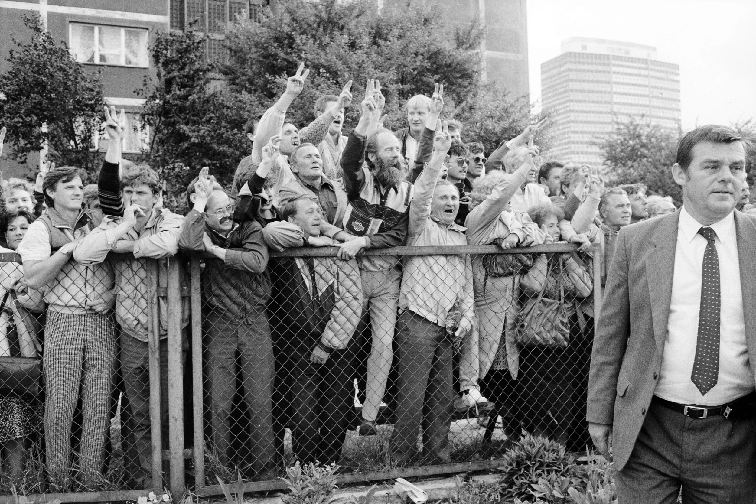 Powitanie prezydenta Francji Francoisa
Mitterranda.
Gdańsk. Czerwiec, 1989