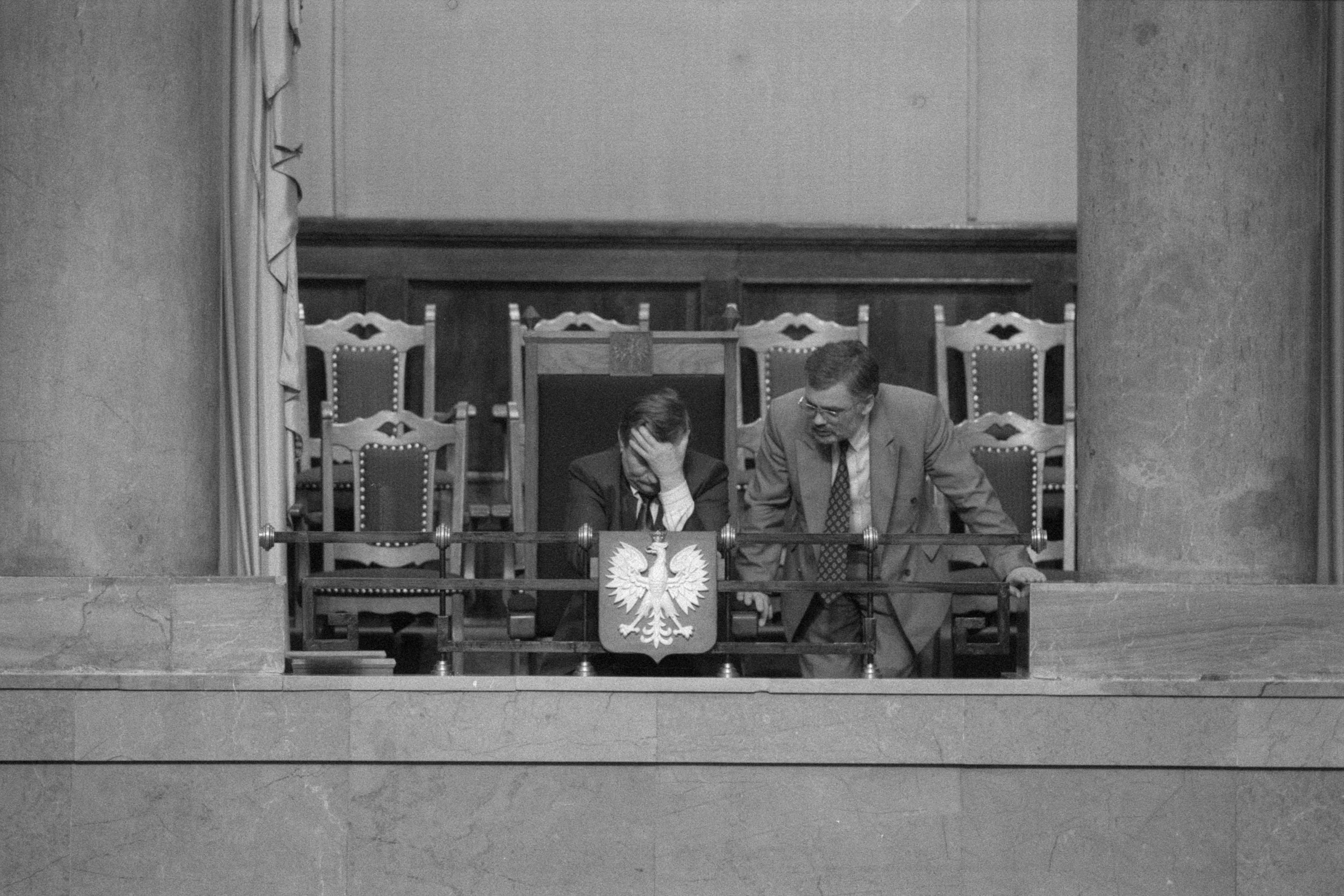 Lech Wałęsa w loży prezydenckiej w
Sejmie, Warszawa, 4 czerwca 1992