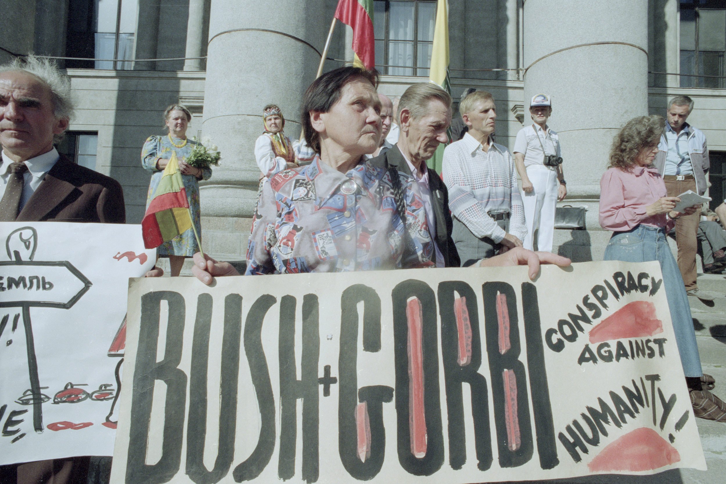 Manifestanci litewscy. Wilno, Litwa, lato 1991