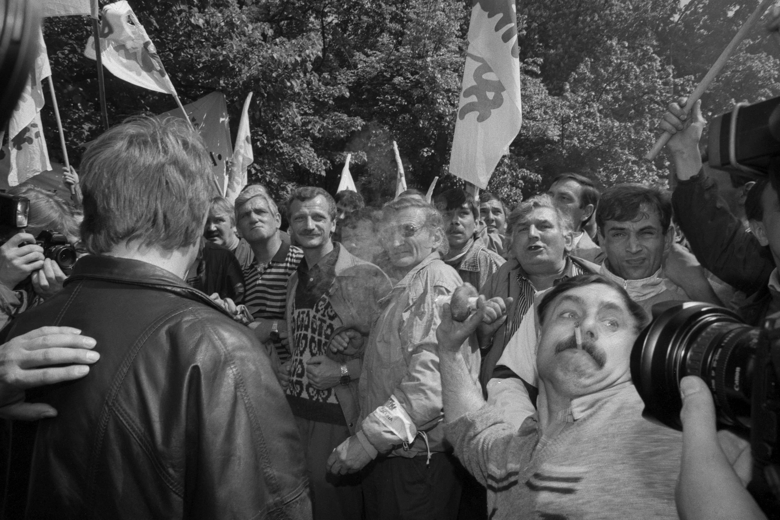 Demonstracja górników. 
Warszawa, maj 1995