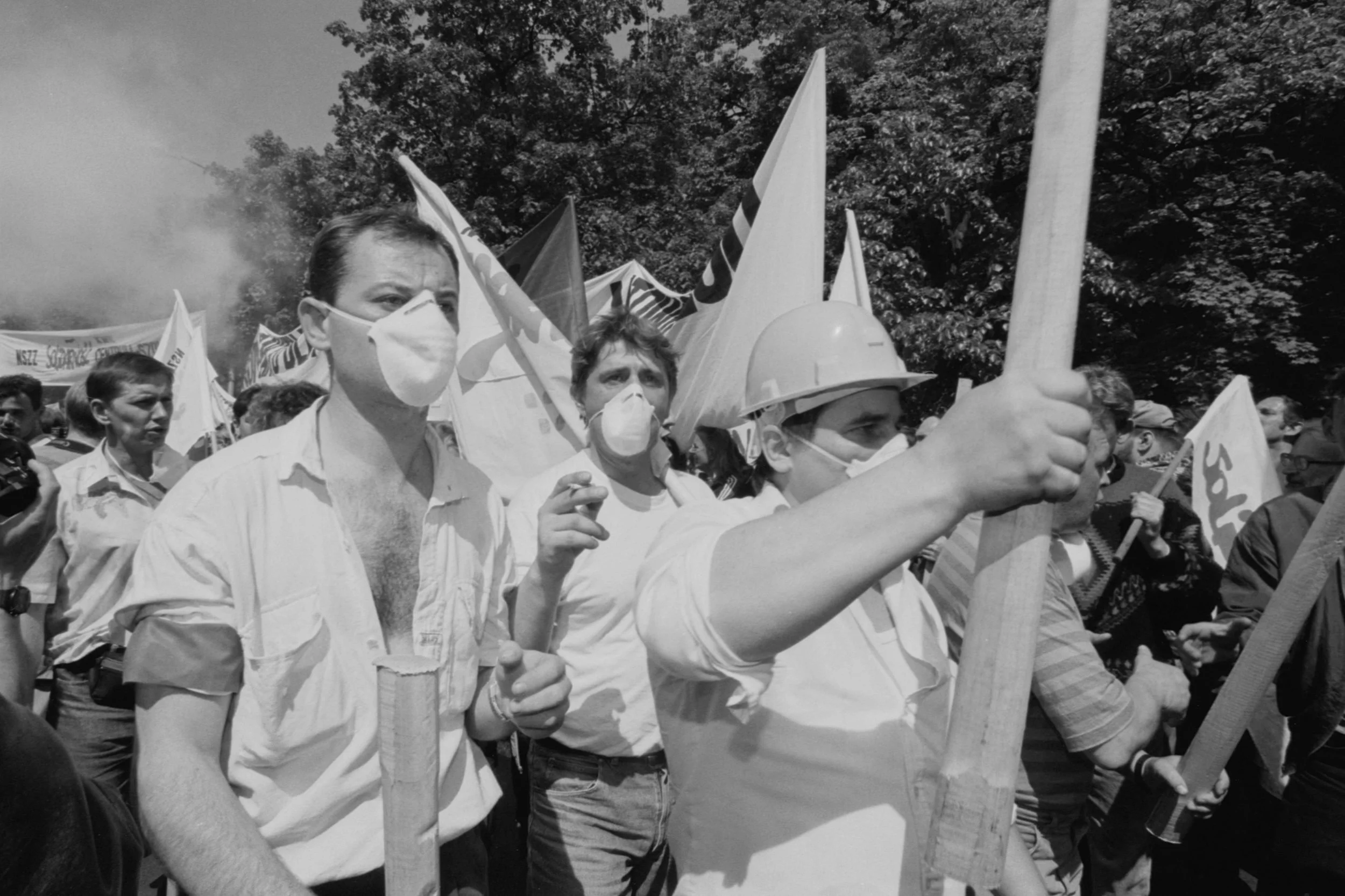 Demonstracja górników. 
Warszawa, Czerwiec 1995