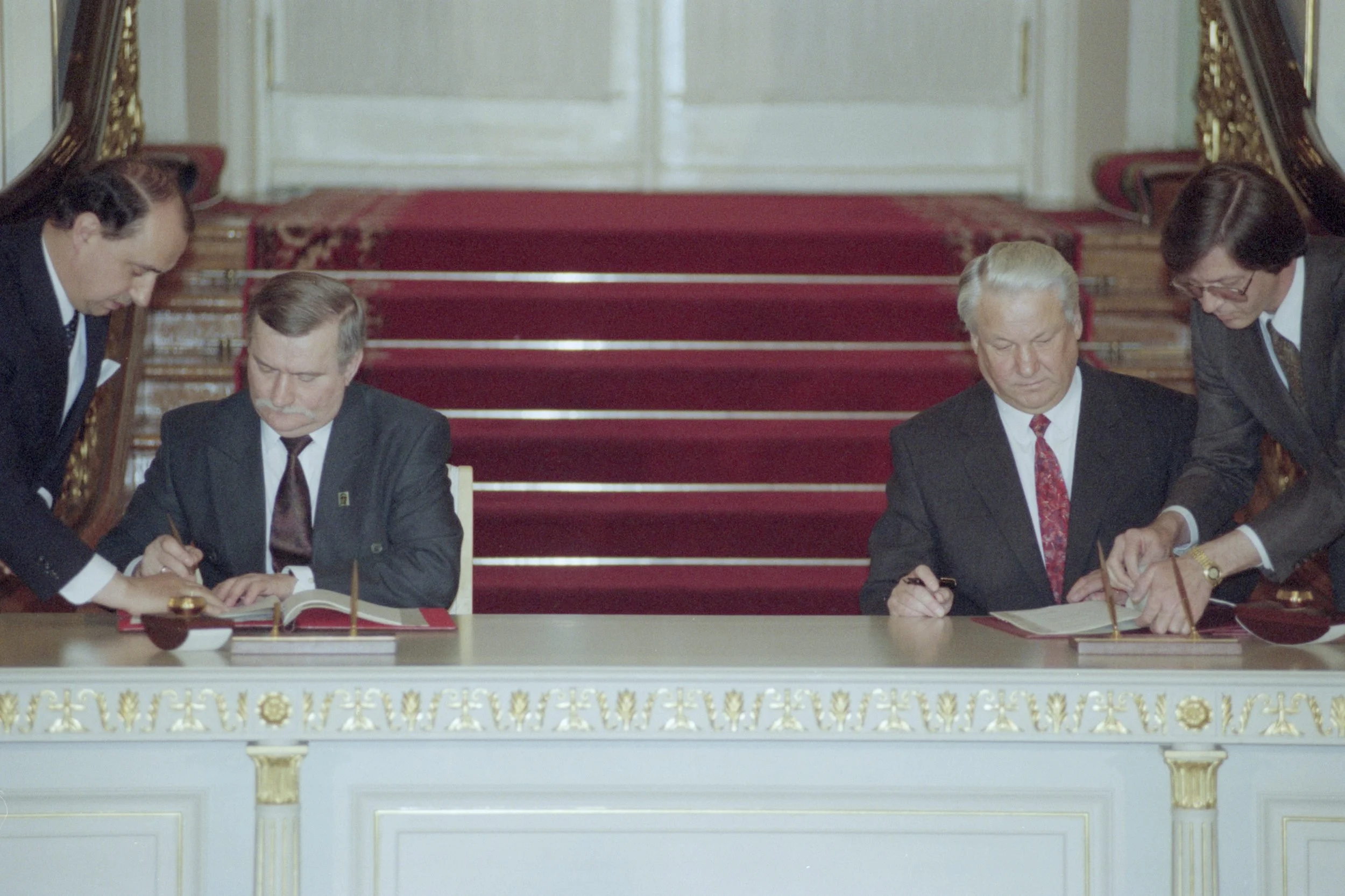 Lech Wałęsa, Boris Jelcyn, Moskwa Kreml, maj 1992