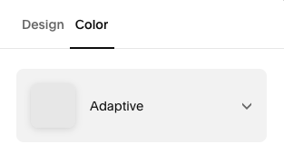 Color selection menu with 'Adaptive' option highlighted.