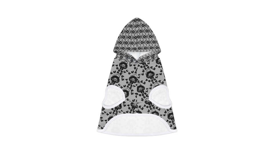 Swaggy Poodle Street Grey Pet Hoodie — Grey Graffiti Mascot with Micro-Pattern Hood.002.png