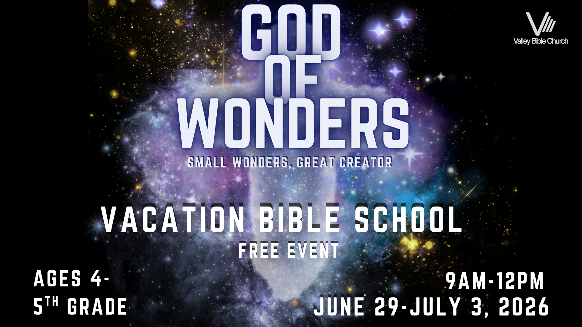 VBS | God of wonders | Free event