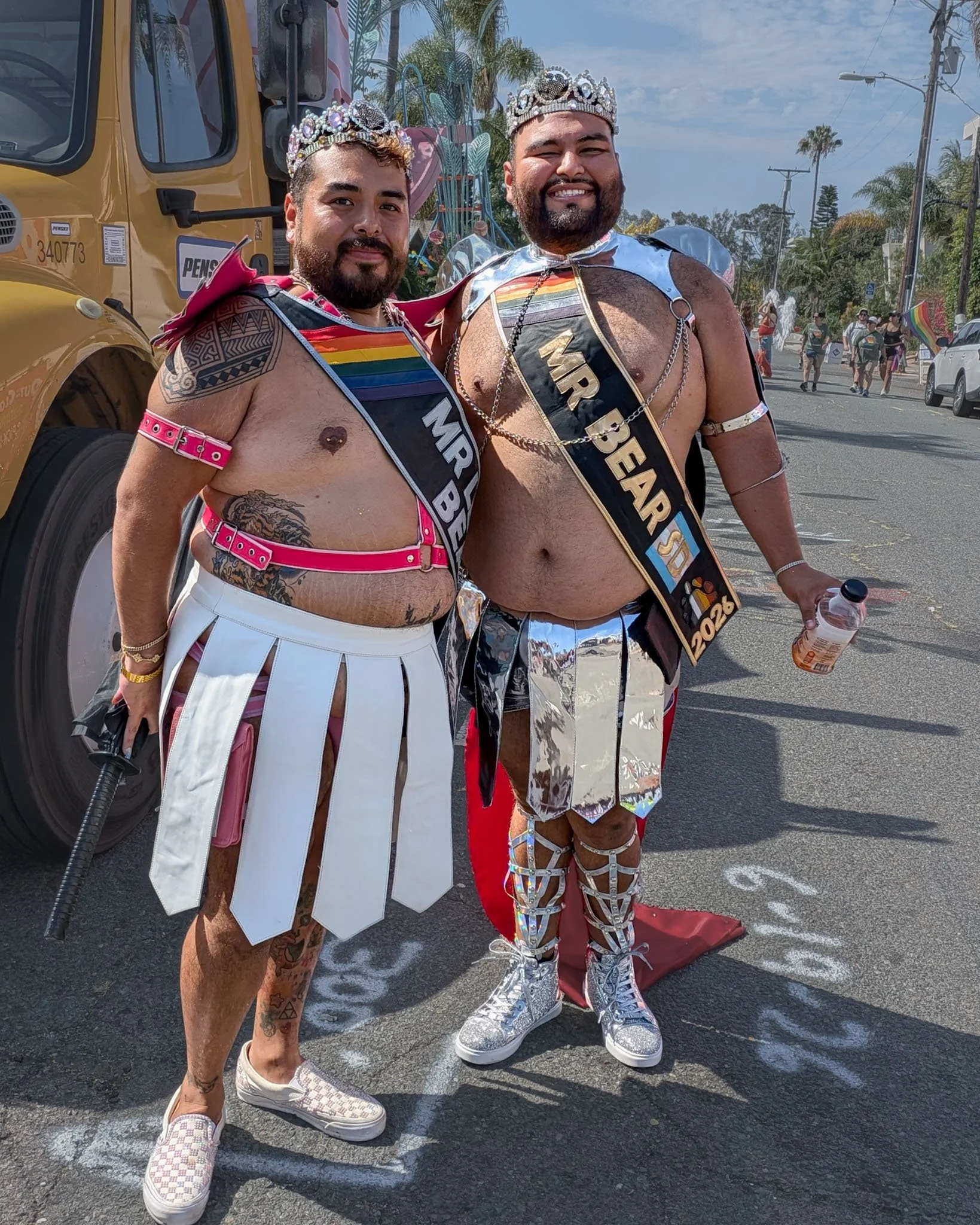 Participants in Roman-inspired costumes greet spectators during the San Diego Pride Parade.
San Diego, CA | © Edge of Clarity Photo | Elizabeth Chaney 2026