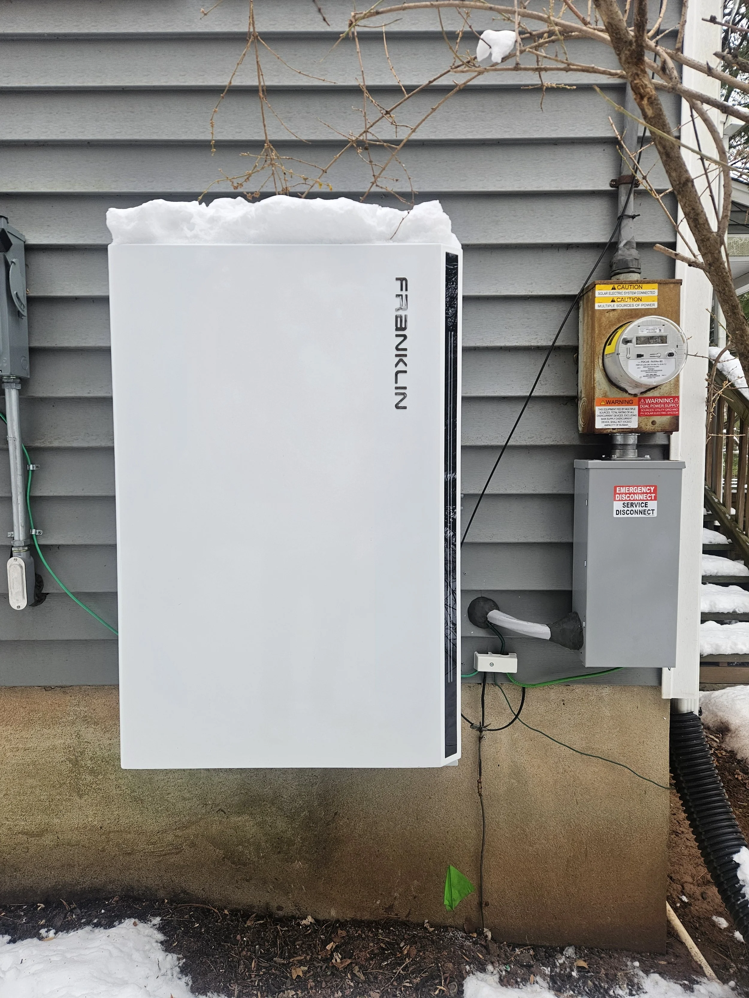 Franklin Whole Home Backup Battery in the snow