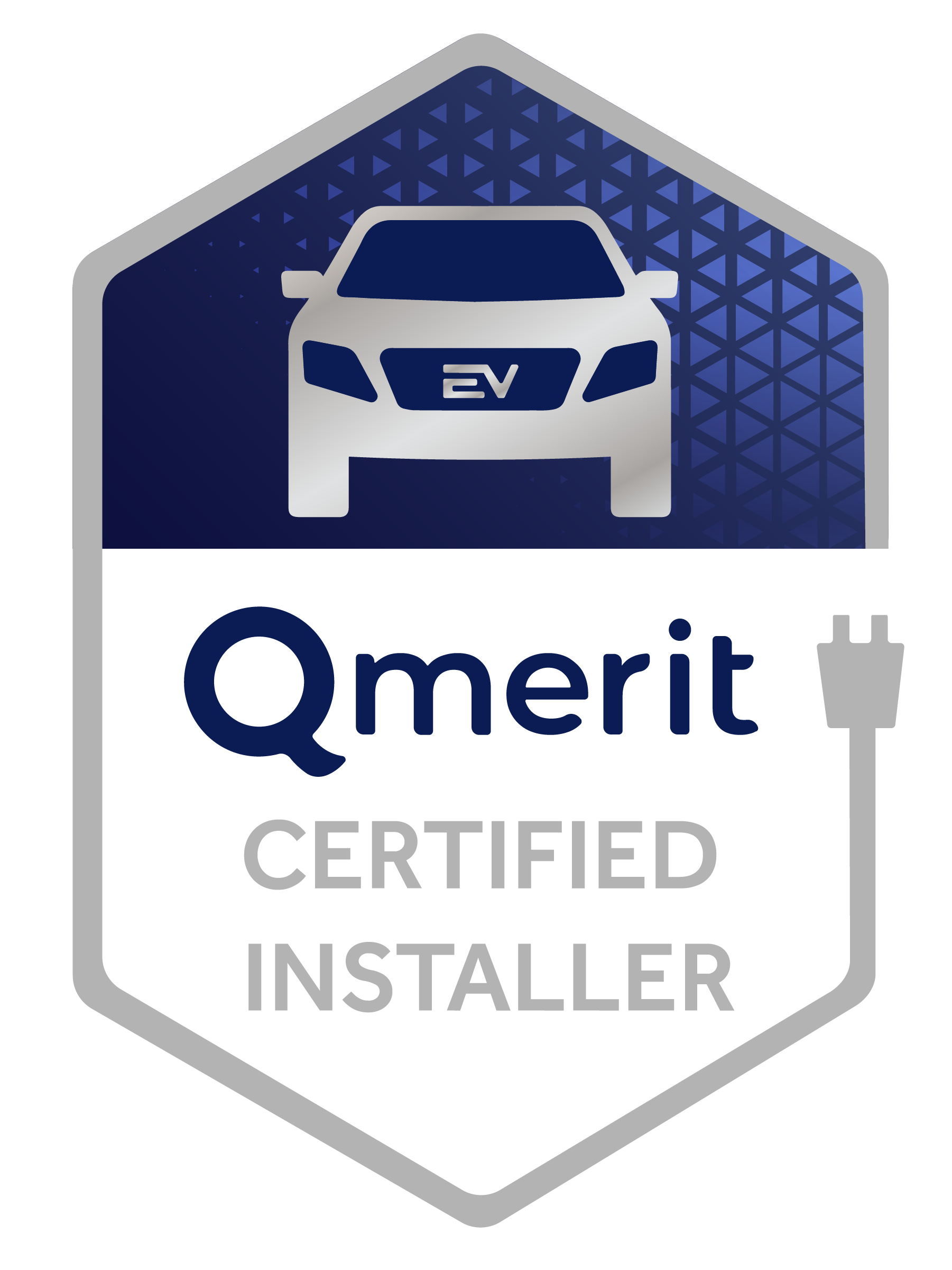 Qmerit certified installer badge for EV chargers