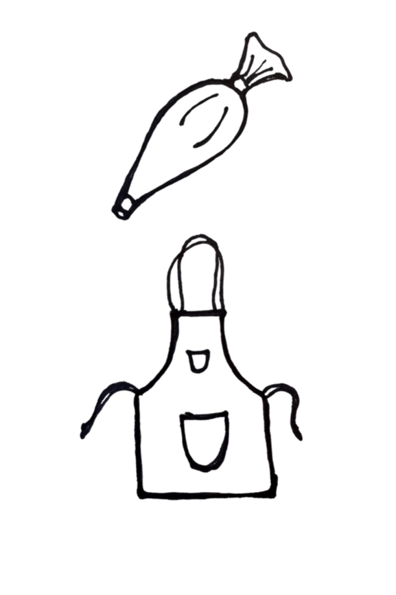 Geometric drawing of an outline square with sections divided by vertical, horizontal, and circle lines.