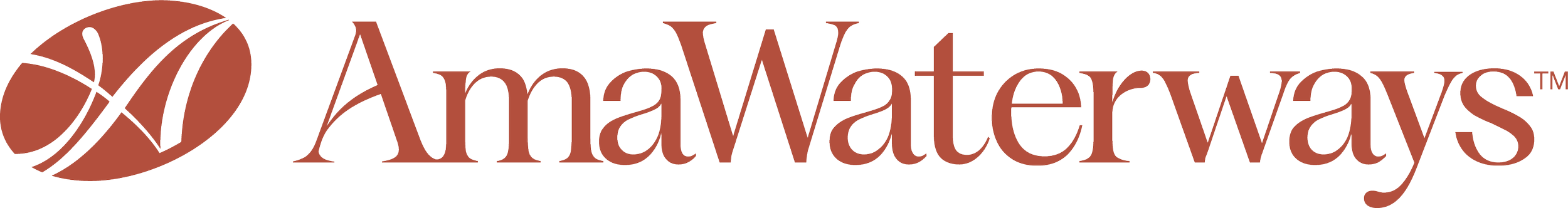 The AmaWaterways logo with a stylized 'A' inside a circle followed by the text 'AmaWaterways' in brown font.