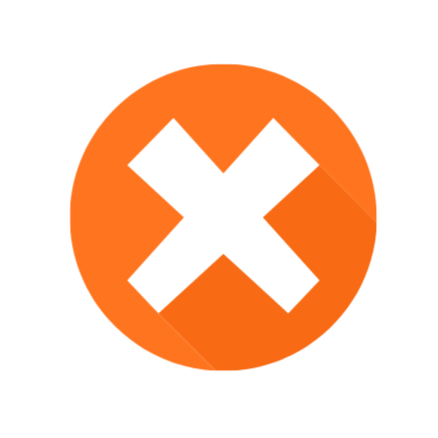 An orange circle with a black 'X' in the center.