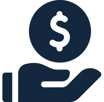 Hand holding a coin with the dollar sign on it.