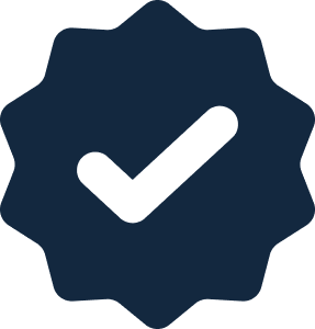 Checkmark inside a badge or badge-shaped icon