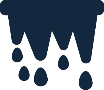 Dark blue icon of ice thawing