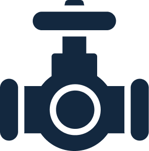 A black and white illustration of a valve with a T-shaped handle.