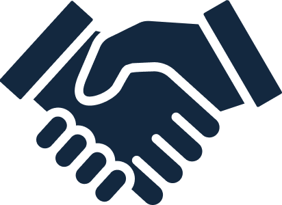 Simple illustration of a handshake between two hands.