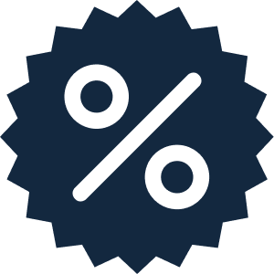 Percentage discount symbol.