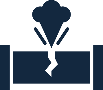 Icon of a gas pipe leaking