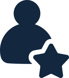 Silhouette of a person with a star icon.