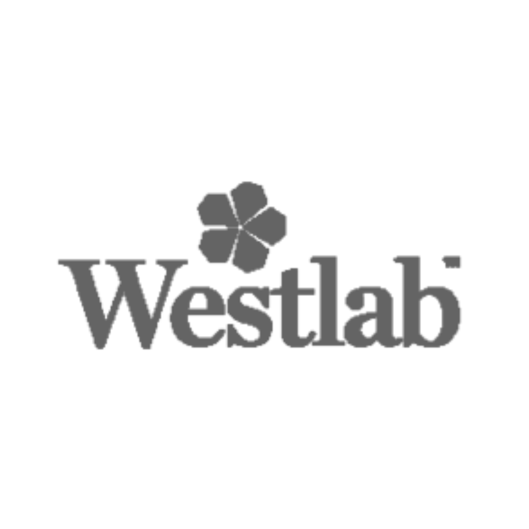 Black and white logo with a four-leaf clover and the word 'Westlab' below it.