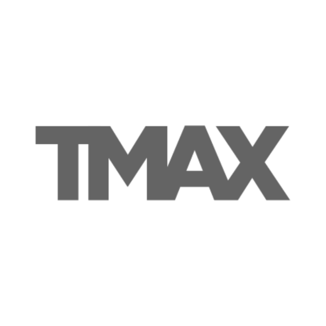 The black and white logo of the movie review website 'TMAX' with the text in bold, stylized font.