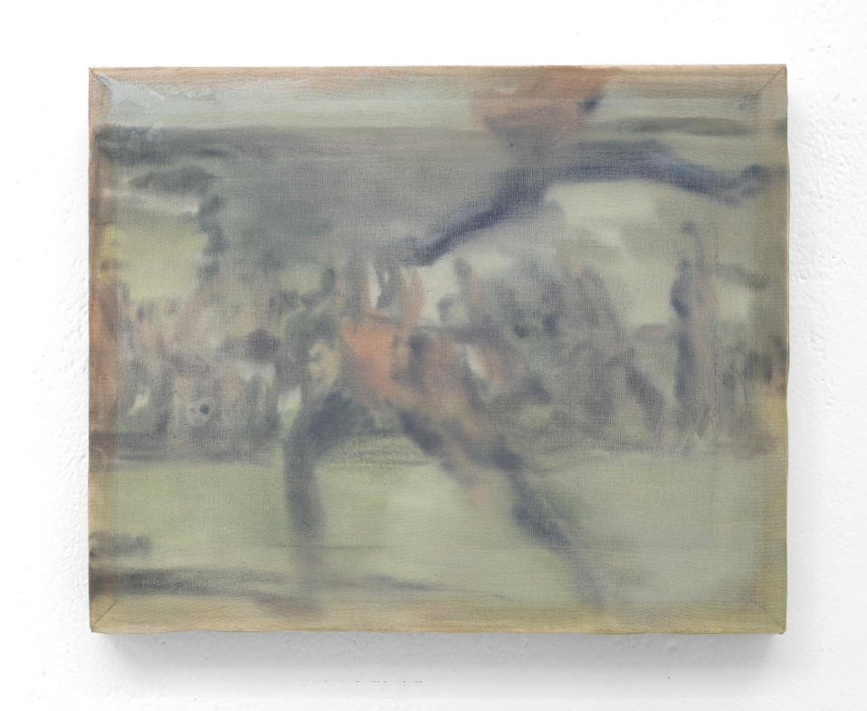 'Dance Study (1972)' Oil on Silk Organza with Custom Stretcher Bars, 25 x 20 cm 
