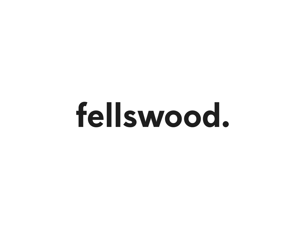 The word "fellswood." written in bold black lowercase letters on a white background.