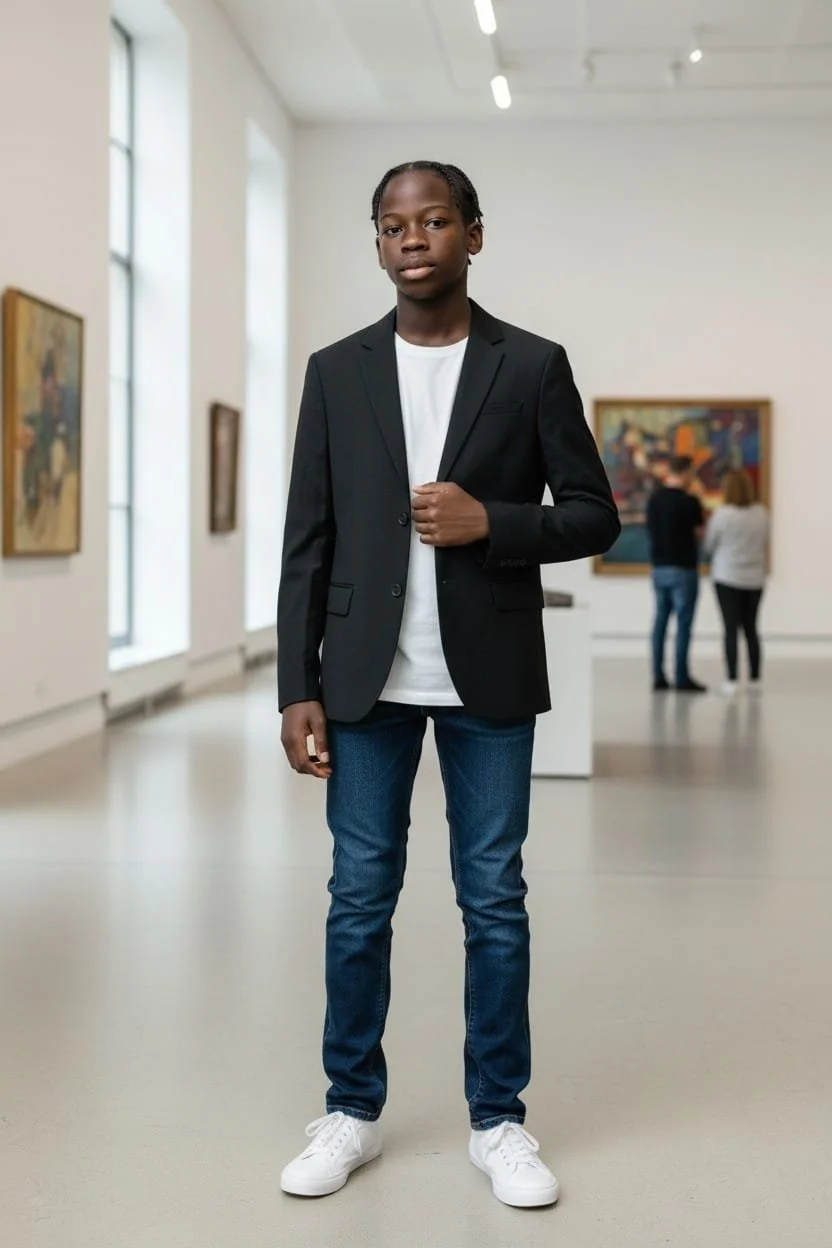 Schicker Kinderblazer in Schwarz – Festliche Kindermode Second Hand und nachhaltige Bekleidung bei der Schatzinsel Leinburg.