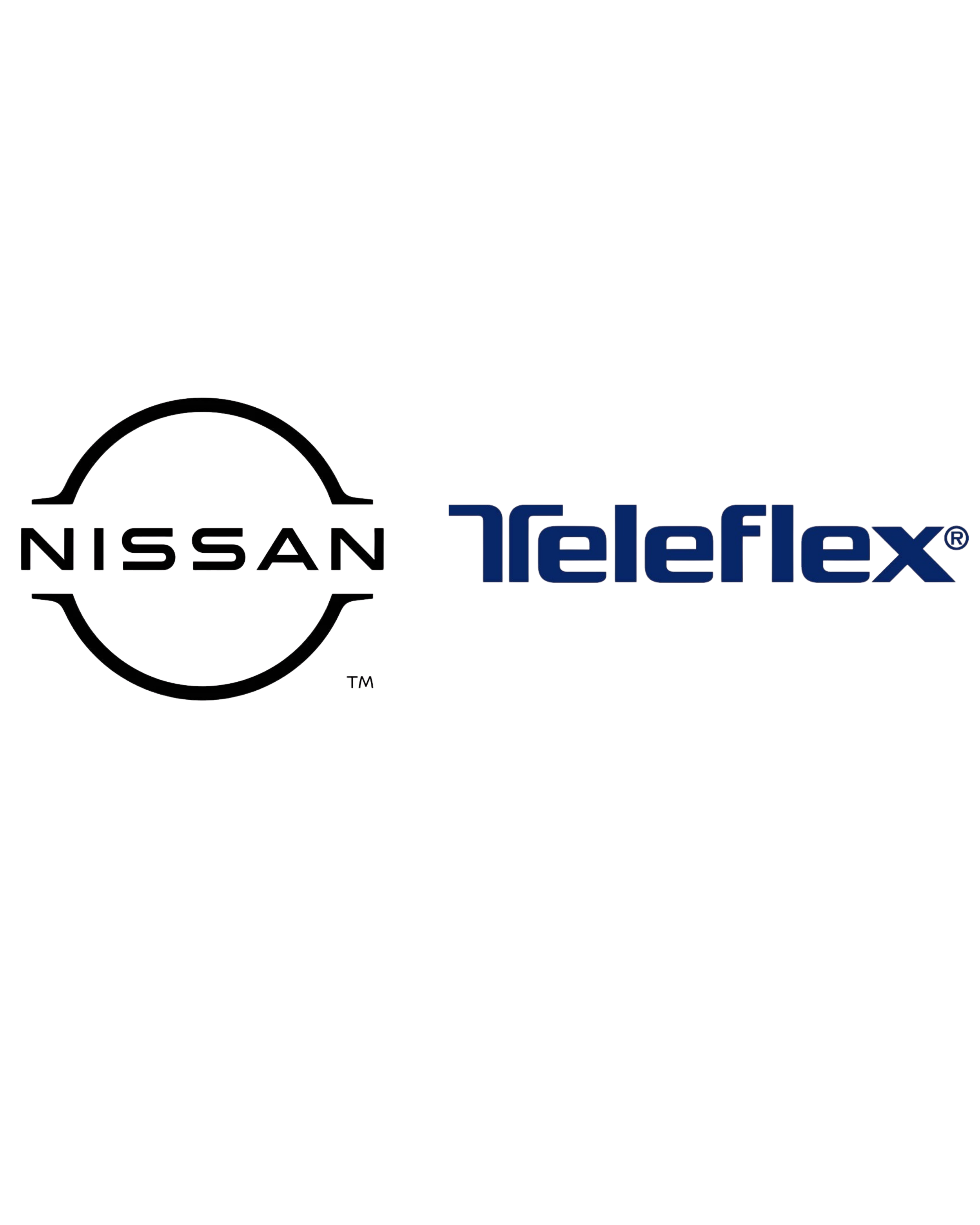 Nissan Telex logo in blue with a black and gray background.