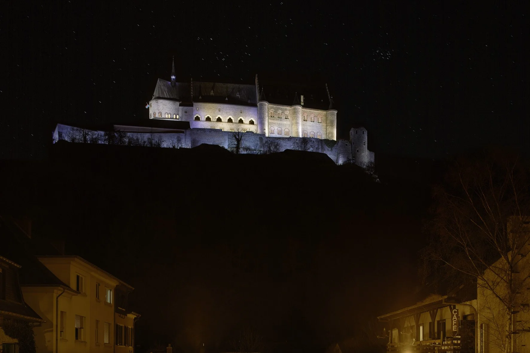 Vianden (Lu), éclairage du château, Henriette Michaux, 2018