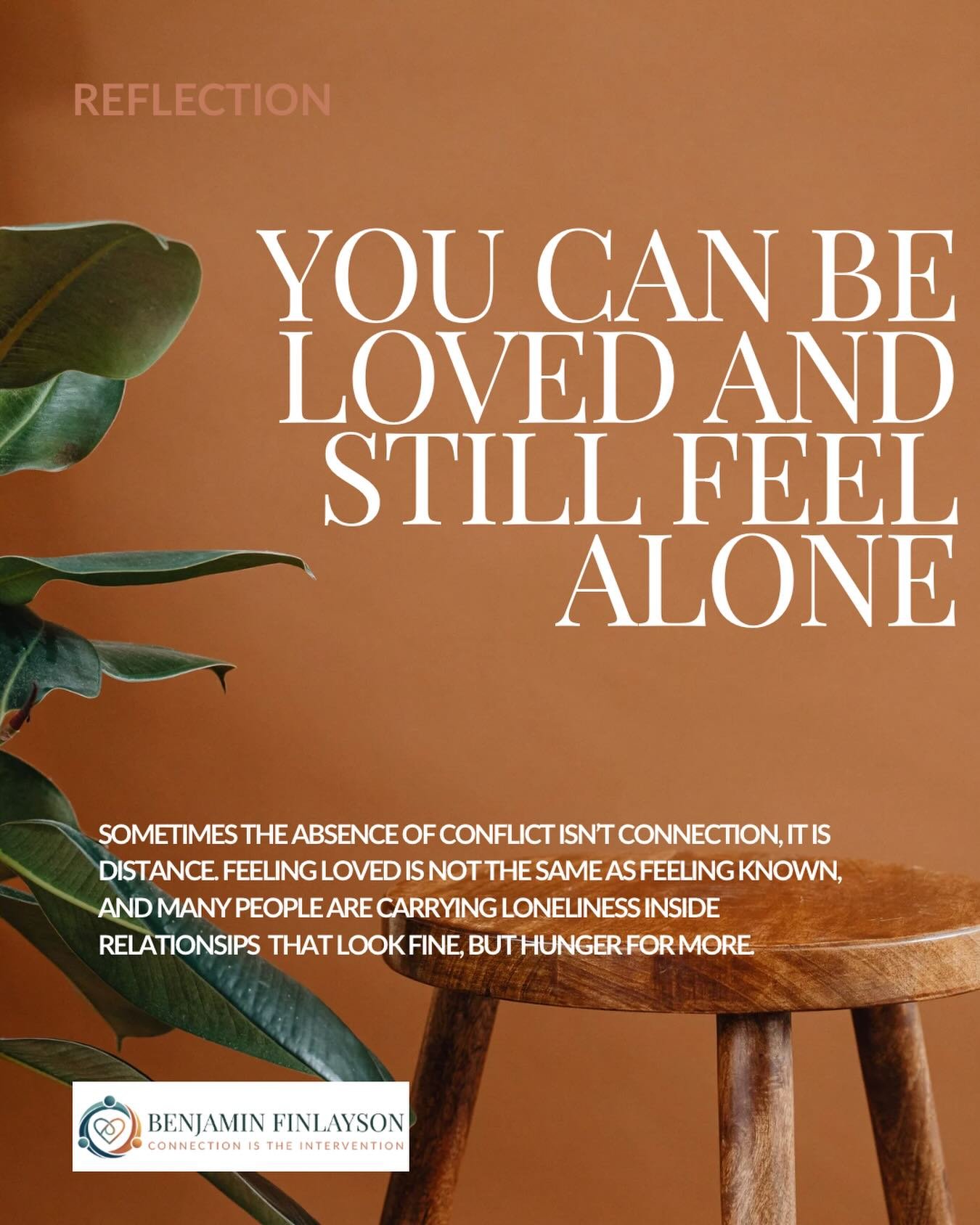 From the blog: 

Sometimes loneliness isn&rsquo;t about who&rsquo;s in the room, it&rsquo;s about what remains unshared.
Even in relationships where love exists, being truly known requires vulnerability.

Reflection Prompt: Where do I feel unseen, an