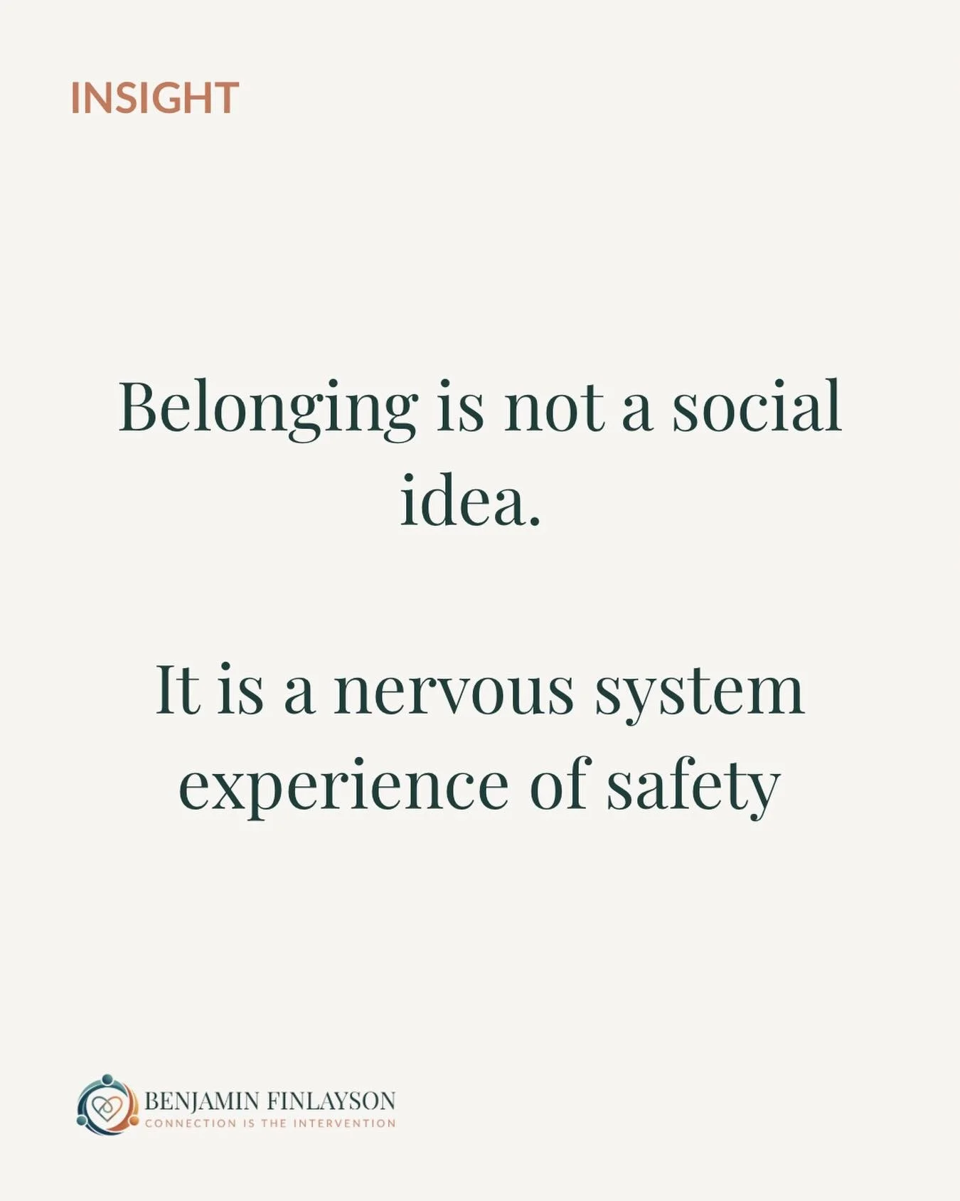 Belonging isn&rsquo;t just being in a group. It&rsquo;s feeling safe to exist exactly as you are. Your nervous system knows it before your mind does.

Reflection Prompt: Where in my life do I feel safe enough to just be me?

✨ True connection begins 