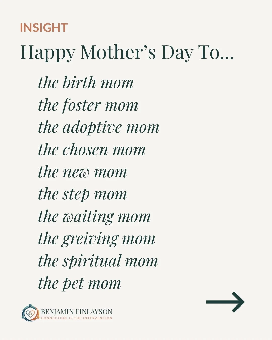 Motherhood exists in so many forms. 

Today, we celebrate the mothers by many names raising children, the grandmothers holding generations together, the foster and adoptive parents creating safety, the LGBTQ+ parents building families with intention,