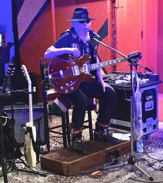 My set up - "a one-man-wrecking crew" according to Blues Revue magazine.