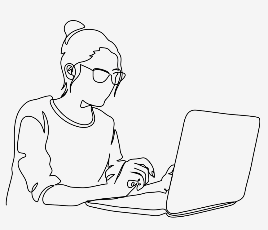 Woman writing an email on laptop while contacting a leadership development consultancy