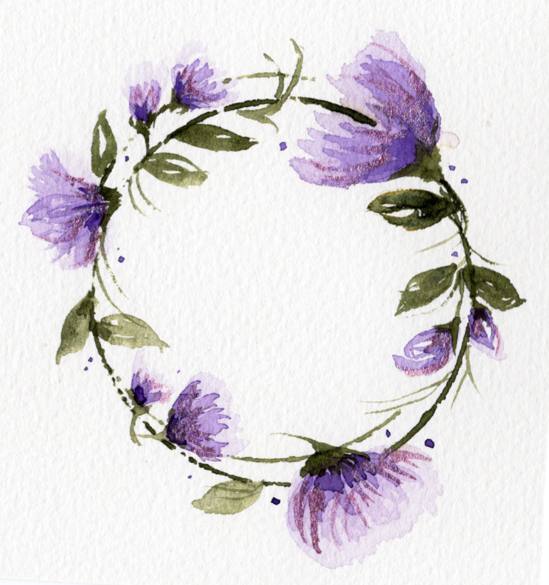Circle of purple - 4x4 - Framed to 8x8