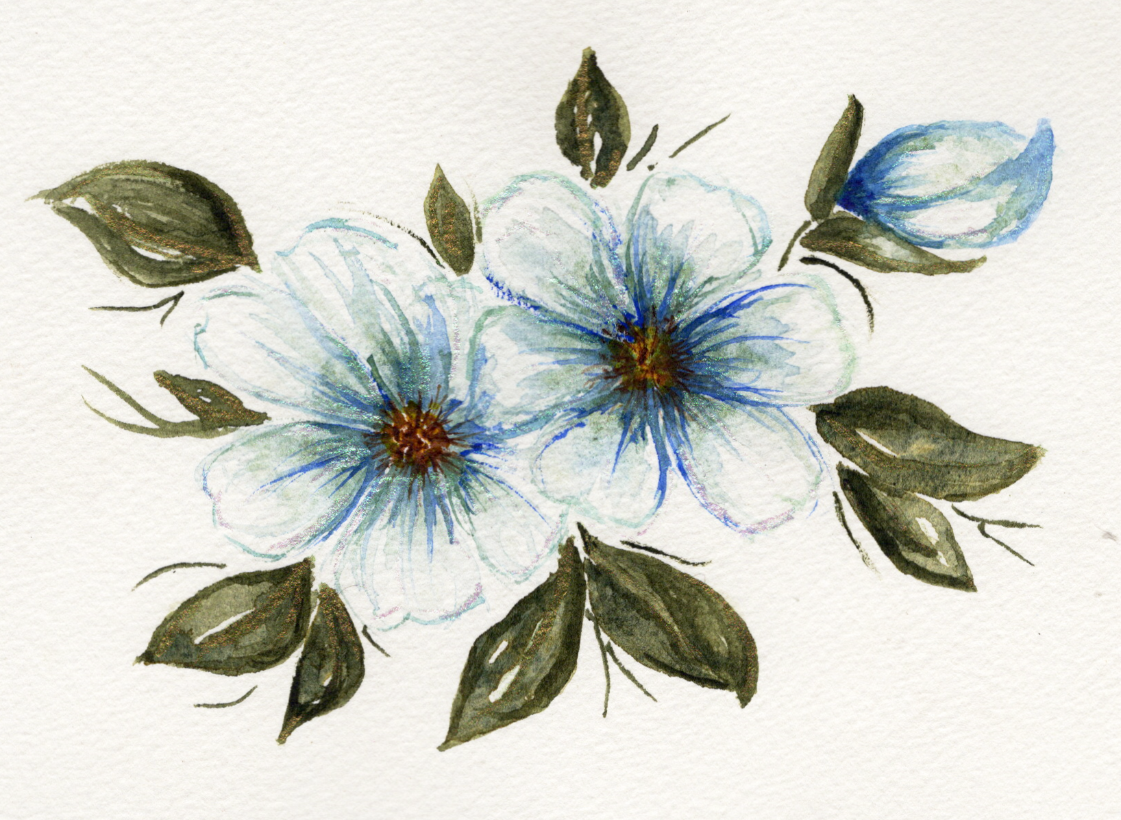 Blue Blossoms - 5x7
