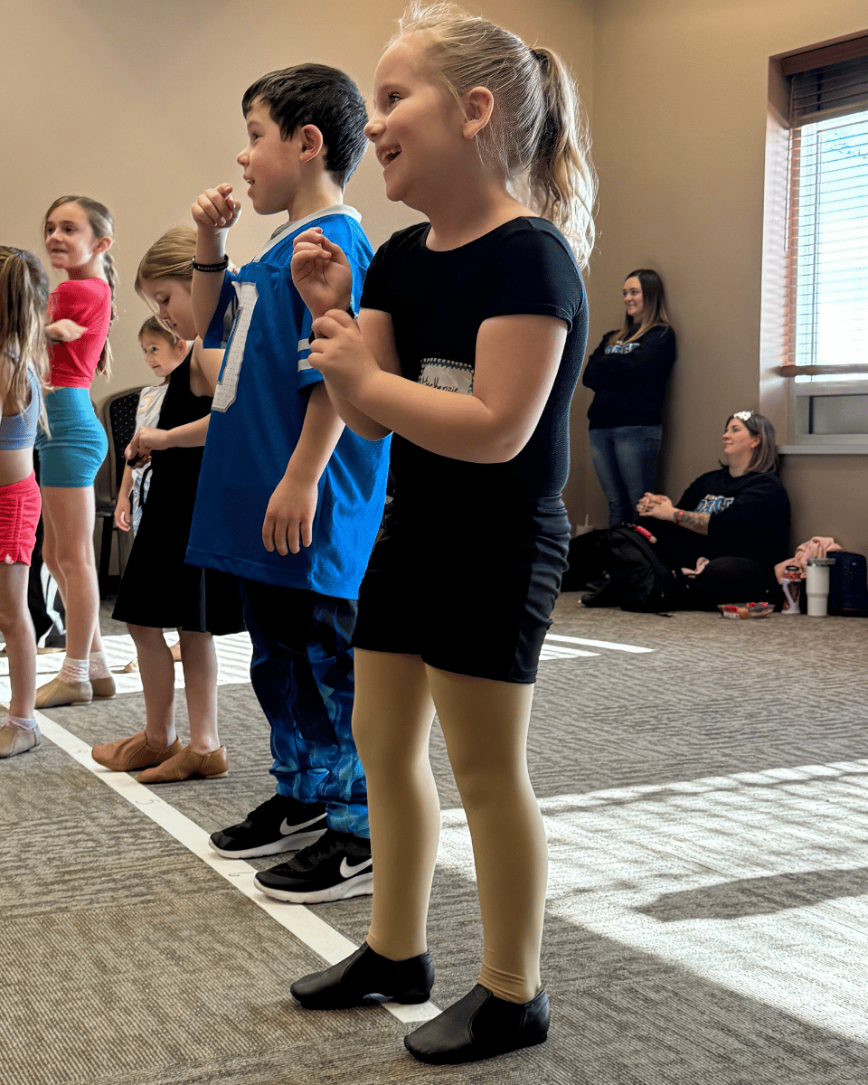 Girls and boys in dance class at Crazy Moves Dance Studio