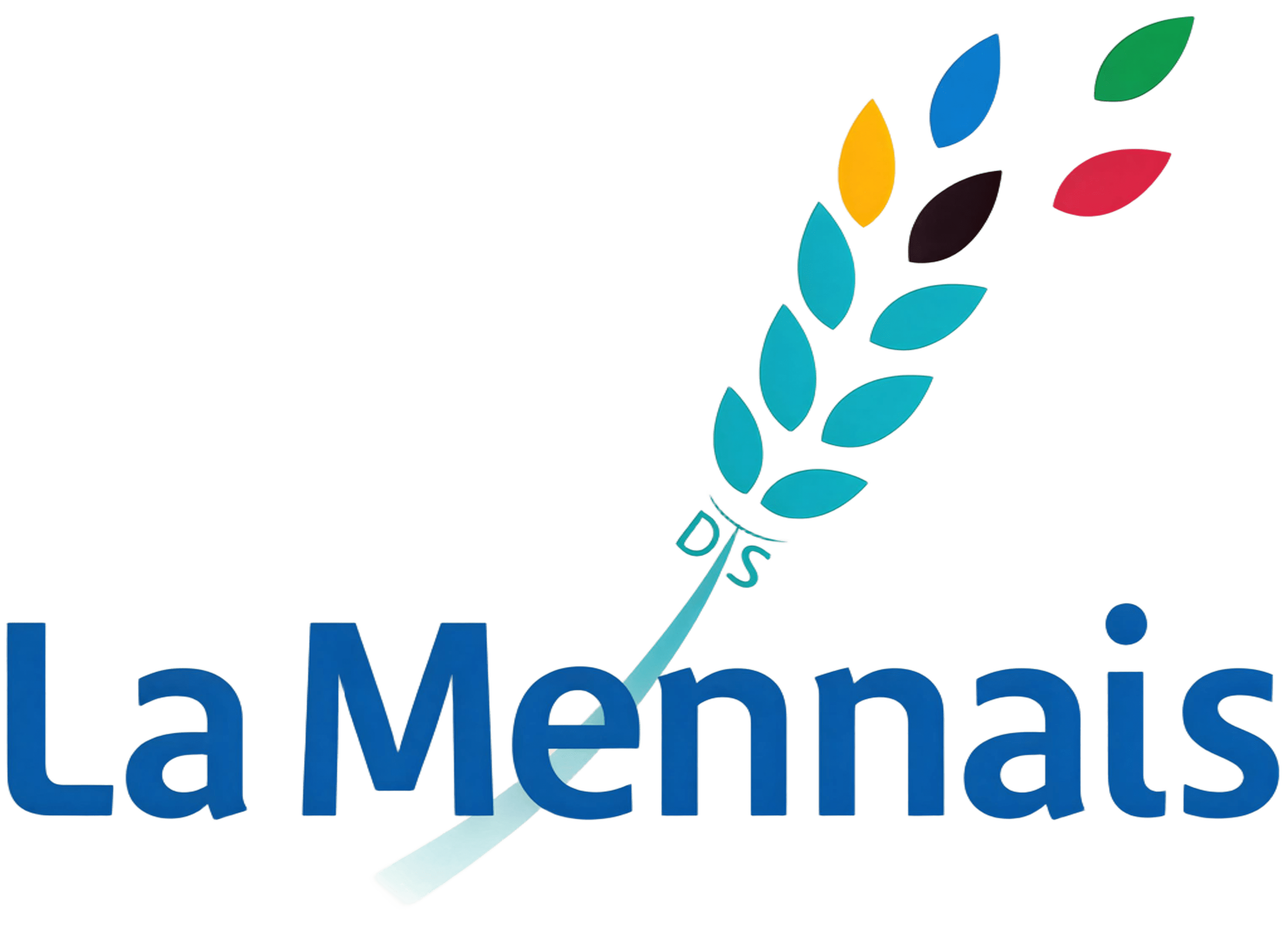 Logo for la Menta with a stylized leaf design above the text.
