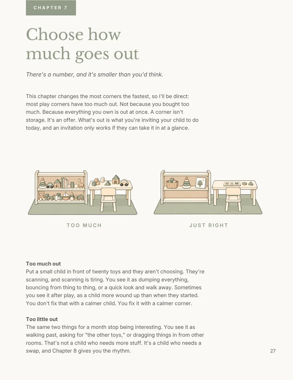 Page from A Corner, Not a Playroom: Chapter 7, Choose how much goes out