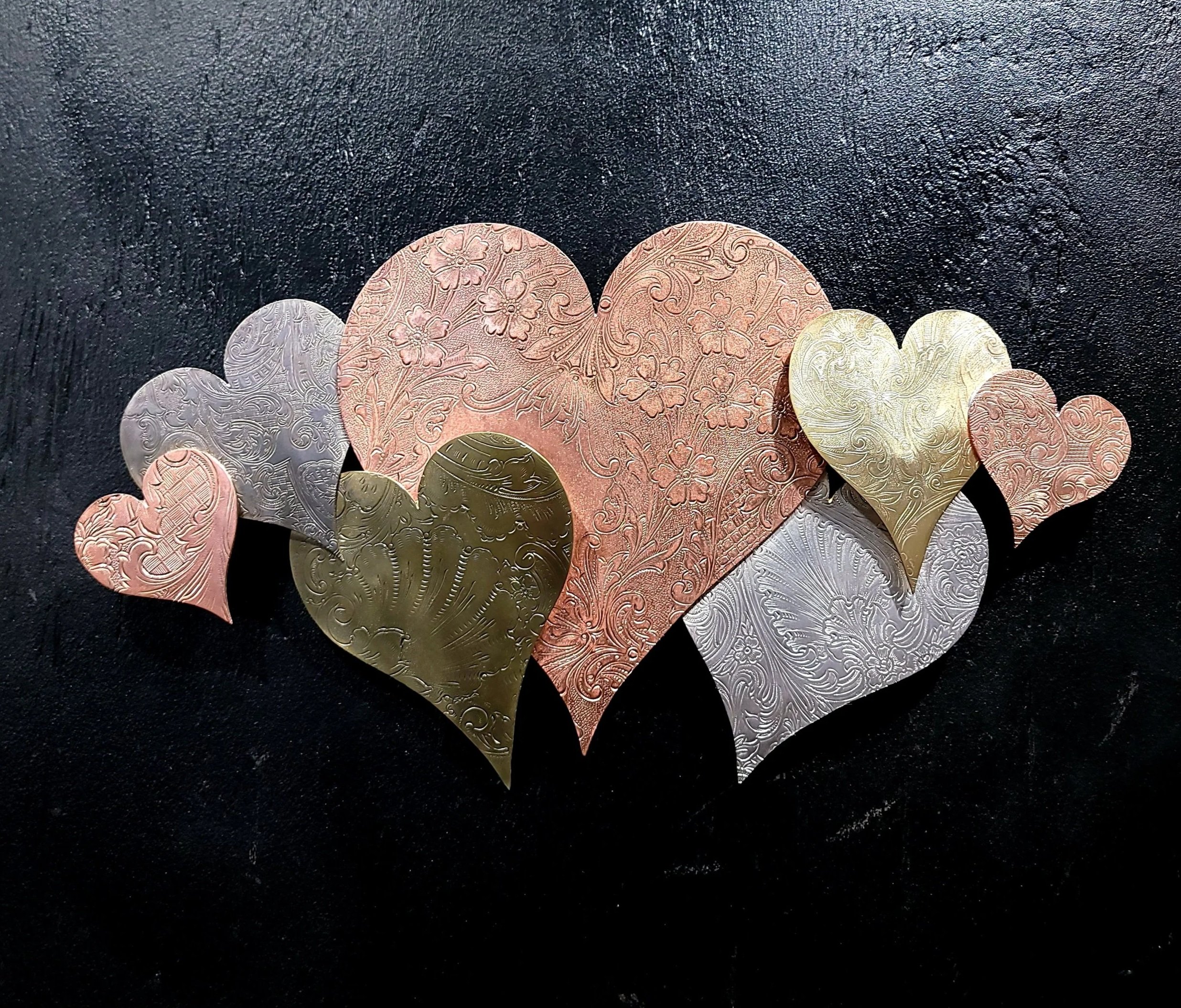 Heart Cloud #1572 Created from Copper and Brass Reclaimed Vintage Silver-Plate with a High Gloss Finish