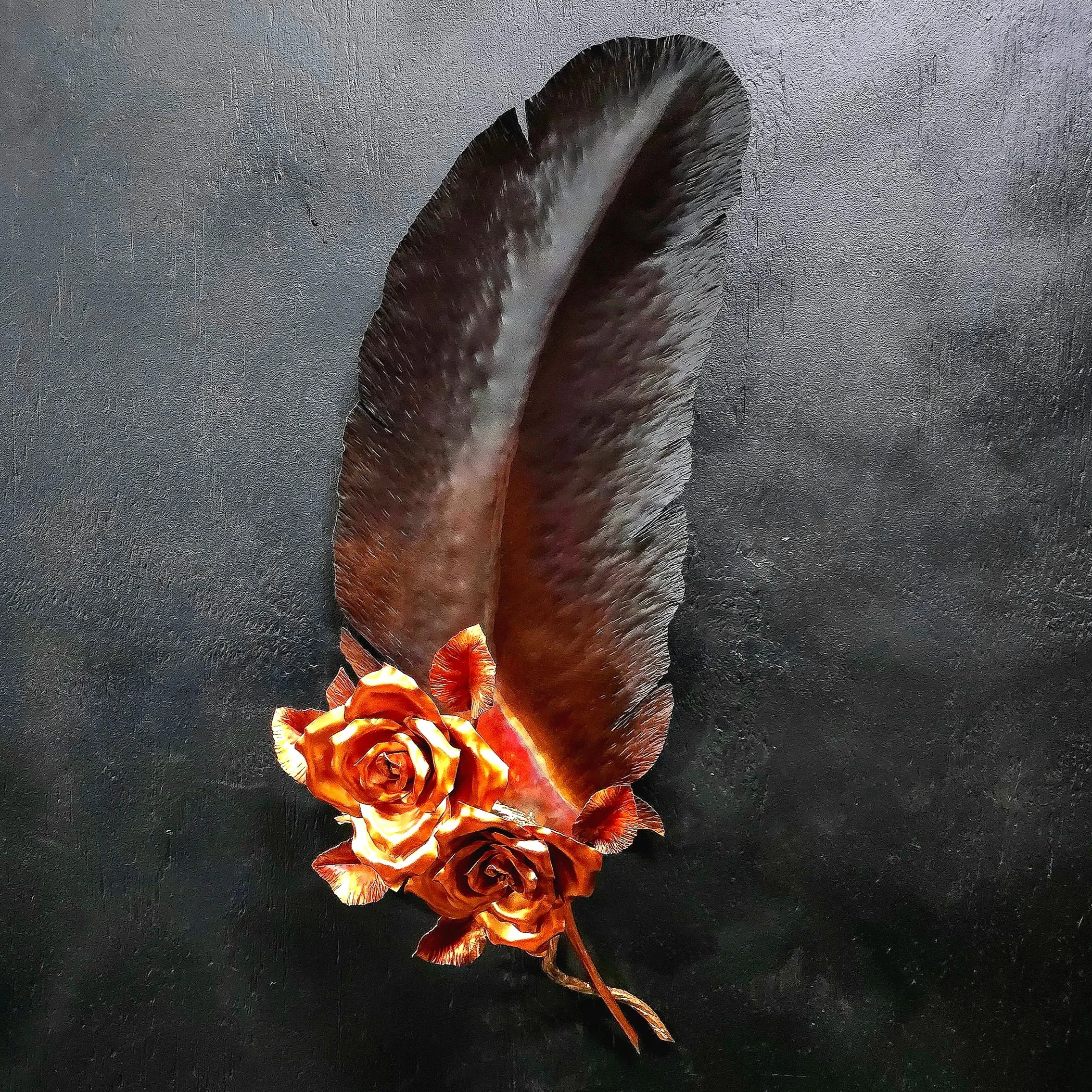 Eagle Feather Memorial with Roses