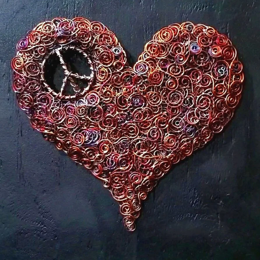 Copper Coil Peace Heart #.1813
