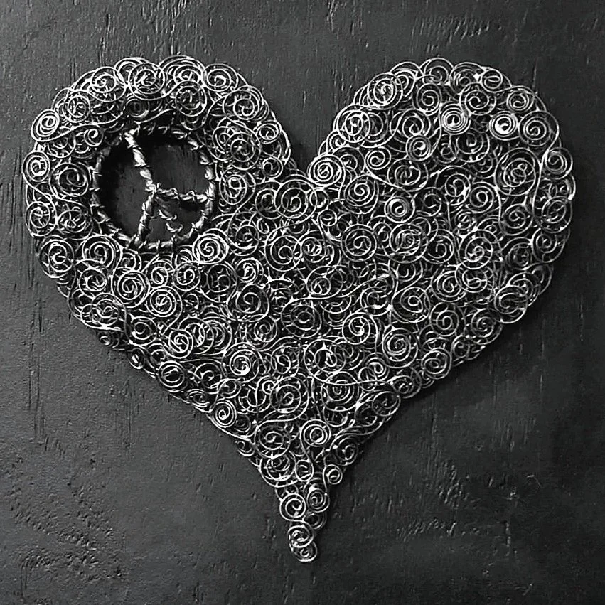 Copper Coil Peace Heart #.1813
