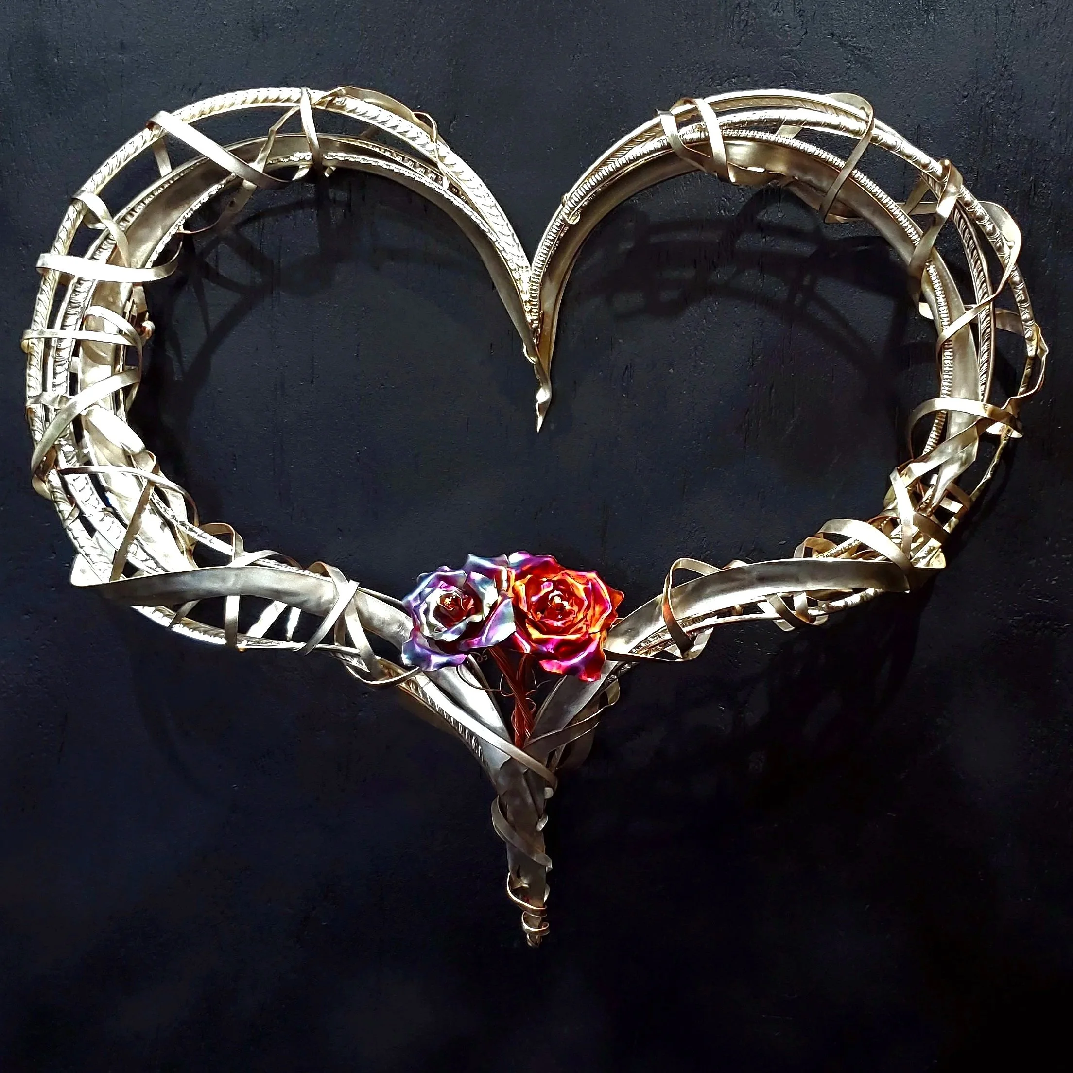 silver-plate-woven-heart-with-copper-roses-custom-finish