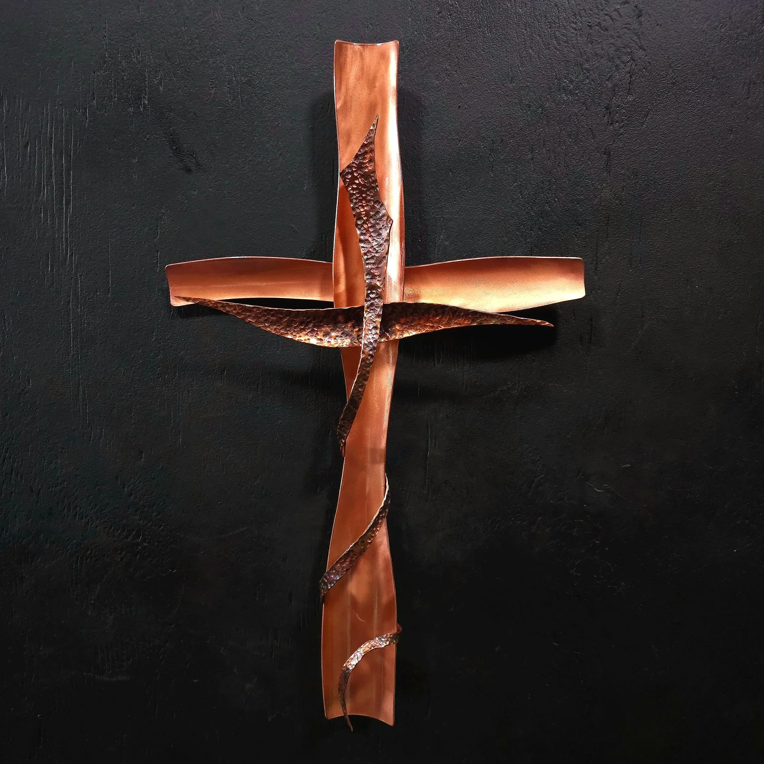 Hammered Copper Cross #.2094