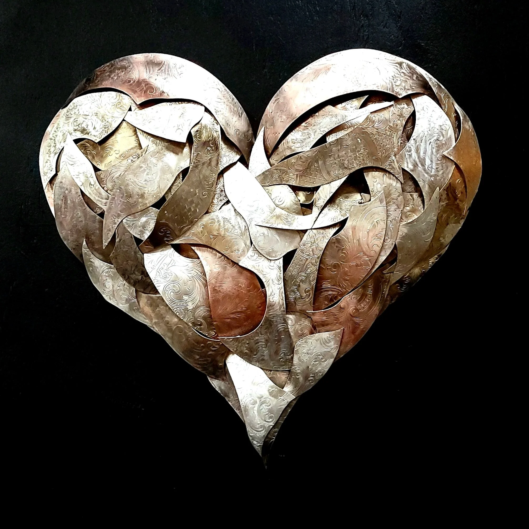 Mixed Metal Silver Plated Heart #.1929
