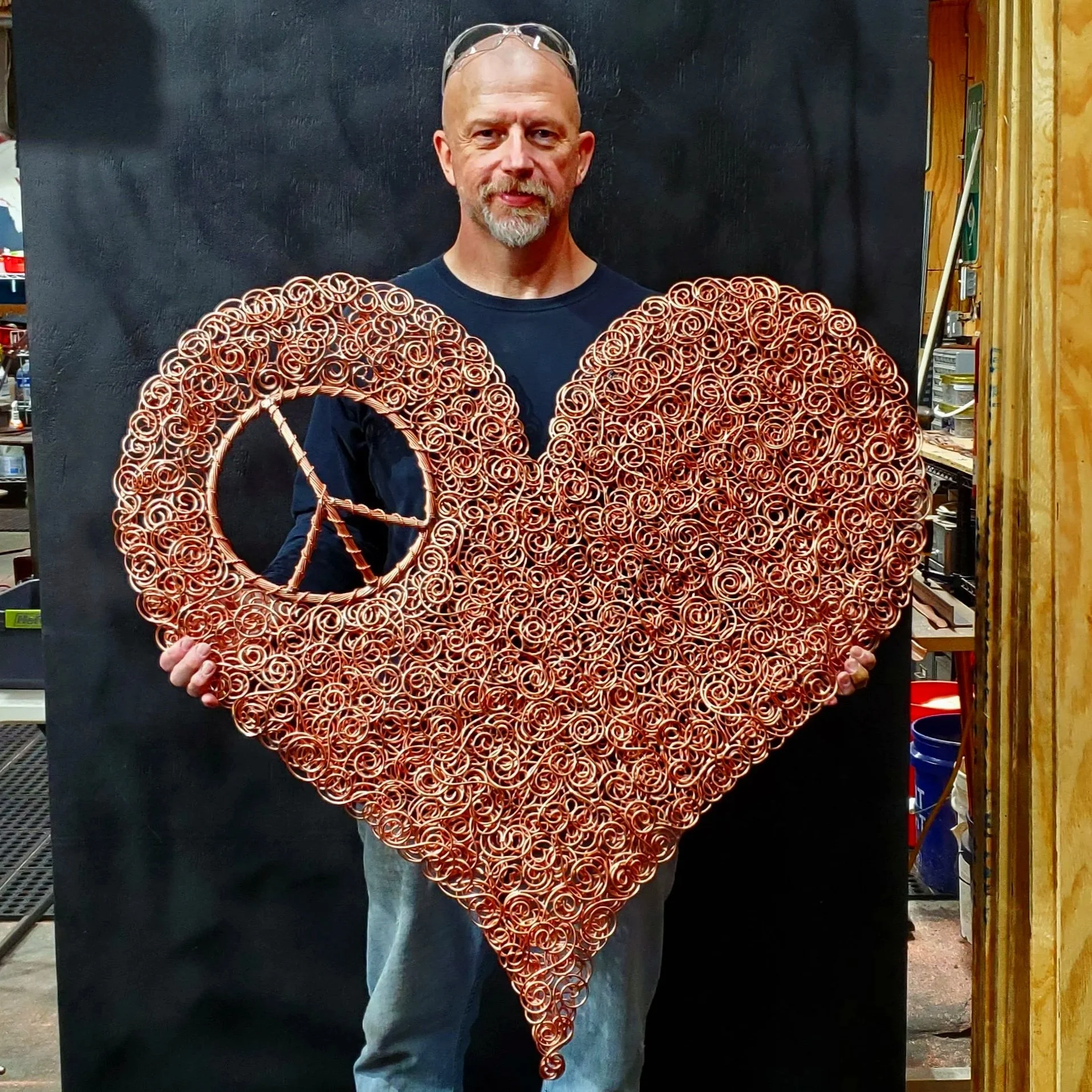 Copper Coil Peace Heart #.1813