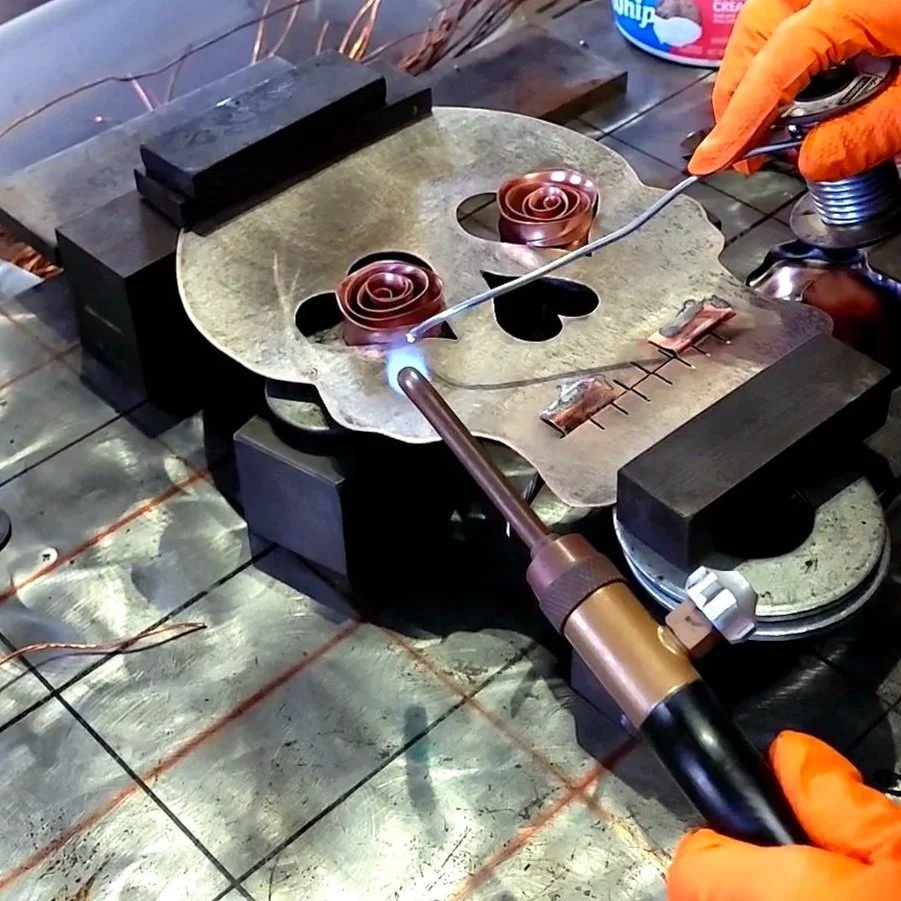 Silver Sugar Skull with Rose #.1625 (Tragedy)